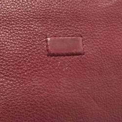 Pre Owned Tory Burch Burgundy Leather Mcgraw Crossbody Bag