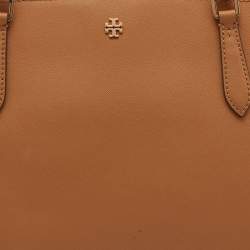 Pre Owned Tory Burch Tan Leather Emerson Top Zip Tote