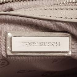Pre Owned Tory Burch Beige Leather Britten Flap Crossbody Bag