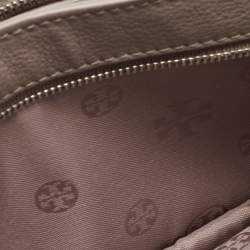 Pre Owned Tory Burch Beige Leather Britten Flap Crossbody Bag