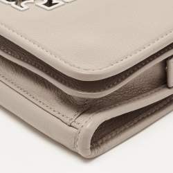 Pre Owned Tory Burch Beige Leather Britten Flap Crossbody Bag