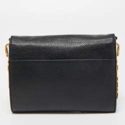 Pre Owned Tory Burch Black Leather Britten Crossbody Bag