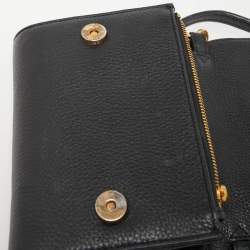 Pre Owned Tory Burch Black Leather Britten Crossbody Bag