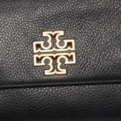 Pre Owned Tory Burch Black Leather Britten Crossbody Bag