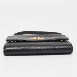 Pre Owned Tory Burch Black Leather Britten Crossbody Bag