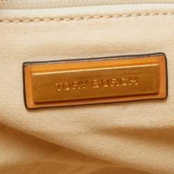 Pre Owned Tory Burch Beige/Off White Canvas and Leather Ella Tote