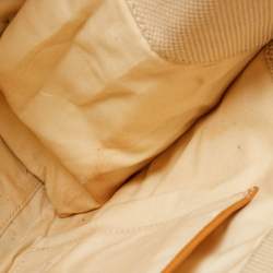 Pre Owned Tory Burch Beige/Off White Canvas and Leather Ella Tote