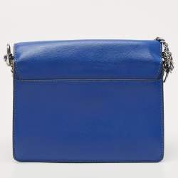 Pre Owned Tory Burch Blue Leather Robinson Convertible Shoulder Bag