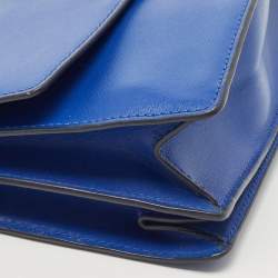 Pre Owned Tory Burch Blue Leather Robinson Convertible Shoulder Bag