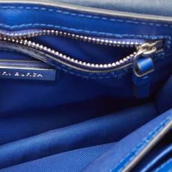 Pre Owned Tory Burch Blue Leather Robinson Convertible Shoulder Bag