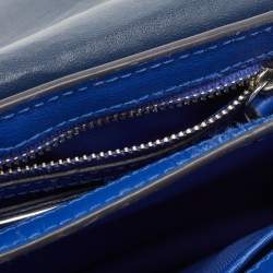 Pre Owned Tory Burch Blue Leather Robinson Convertible Shoulder Bag