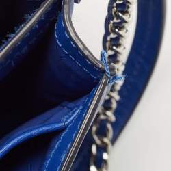 Pre Owned Tory Burch Blue Leather Robinson Convertible Shoulder Bag