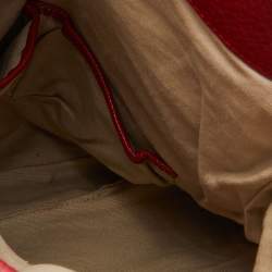 Pre Owned Tory Burch Red Leather Amanda Fold Over Shoulder Bag