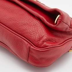 Pre Owned Tory Burch Red Leather Amanda Fold Over Shoulder Bag