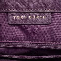 Tory Burch Purple Leather York Buckle Tote
