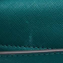 Pre Owned Tory Burch Green Leather Robinson Small Top Handle Bag