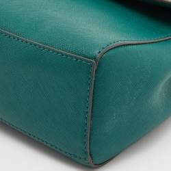 Pre Owned Tory Burch Green Leather Robinson Small Top Handle Bag