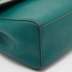 Pre Owned Tory Burch Green Leather Robinson Small Top Handle Bag