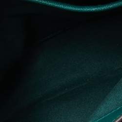 Pre Owned Tory Burch Green Leather Robinson Small Top Handle Bag