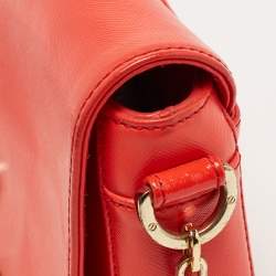 Pre Owned Tory Burch Orange Patent and Leather Mini Robinson Crossbody Bag
