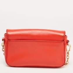 Pre Owned Tory Burch Orange Patent and Leather Mini Robinson Crossbody Bag