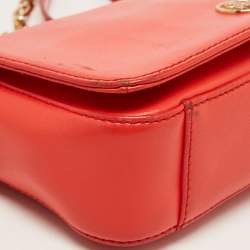 Pre Owned Tory Burch Orange Patent and Leather Mini Robinson Crossbody Bag