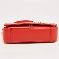 Pre Owned Tory Burch Orange Patent and Leather Mini Robinson Crossbody Bag