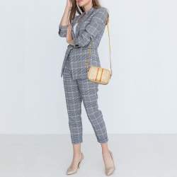 Pre Owned Tory Burch Yellow/Beige Coated Canvas Crossbody Bag