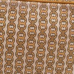 Pre Owned Tory Burch Yellow/Beige Coated Canvas Crossbody Bag