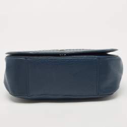 Pre Owned Tory Burch Navy Blue Quilted Leather Bryant Shoulder Bag