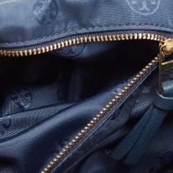 Pre Owned Tory Burch Navy Blue Quilted Leather Bryant Shoulder Bag