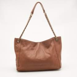 Pre Owned Tory Burch Brown Leather Marion Tote