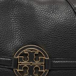 Pre Owned Tory Burch Black Leather Amanda Foldover Crossbody Bag
