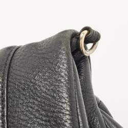 Pre Owned Tory Burch Black Leather Amanda Foldover Crossbody Bag