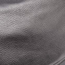 مملوكة مسبقًا Tory Burch Metallic Grey Soft Leather Double Expandable Zip Hobo
