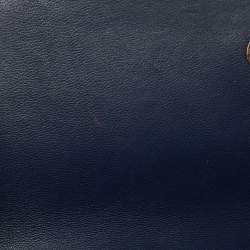 Pre Owned Tory Burch Navy Blue Leather Small Fleming Shoulder Bag