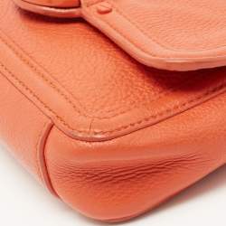 Pre Owned Tory Burch Orange Leather Amanda Crossbody Bag