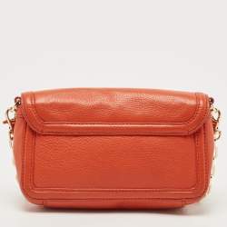 Pre Owned Tory Burch Orange Leather Amanda Crossbody Bag