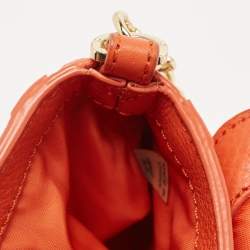 Pre Owned Tory Burch Orange Leather Amanda Crossbody Bag