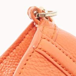 Pre Owned Tory Burch Orange Leather Amanda Crossbody Bag