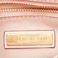 Pre Owned Tory Burch Pink Croc Embossed Leather Mini Juliette Top Handle Bag