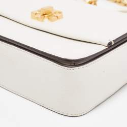 Pre Owned Tory Burch Off White Leather Mini Kira Shoulder Bag