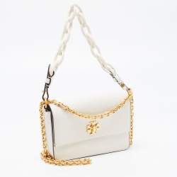 Pre Owned Tory Burch Off White Leather Mini Kira Shoulder Bag