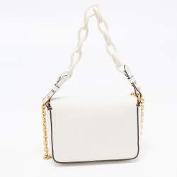 Pre Owned Tory Burch Off White Leather Mini Kira Shoulder Bag