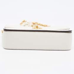 Pre Owned Tory Burch Off White Leather Mini Kira Shoulder Bag