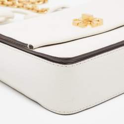 Pre Owned Tory Burch Off White Leather Mini Kira Shoulder Bag