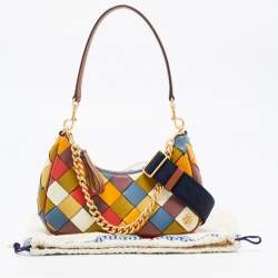 Pre Owned Tory Burch Multicolor Woven Leather 151 Mercer Crescent Shoulder Bag