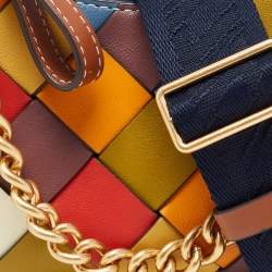 Pre Owned Tory Burch Multicolor Woven Leather 151 Mercer Crescent Shoulder Bag