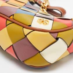 Pre Owned Tory Burch Multicolor Woven Leather 151 Mercer Crescent Shoulder Bag