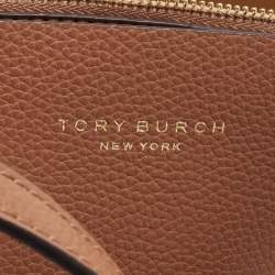 Pre Owned Tory Burch Brown Leather Triple Compartment Perry Tote